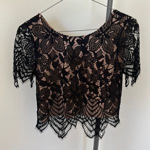 Express laced crop blouse